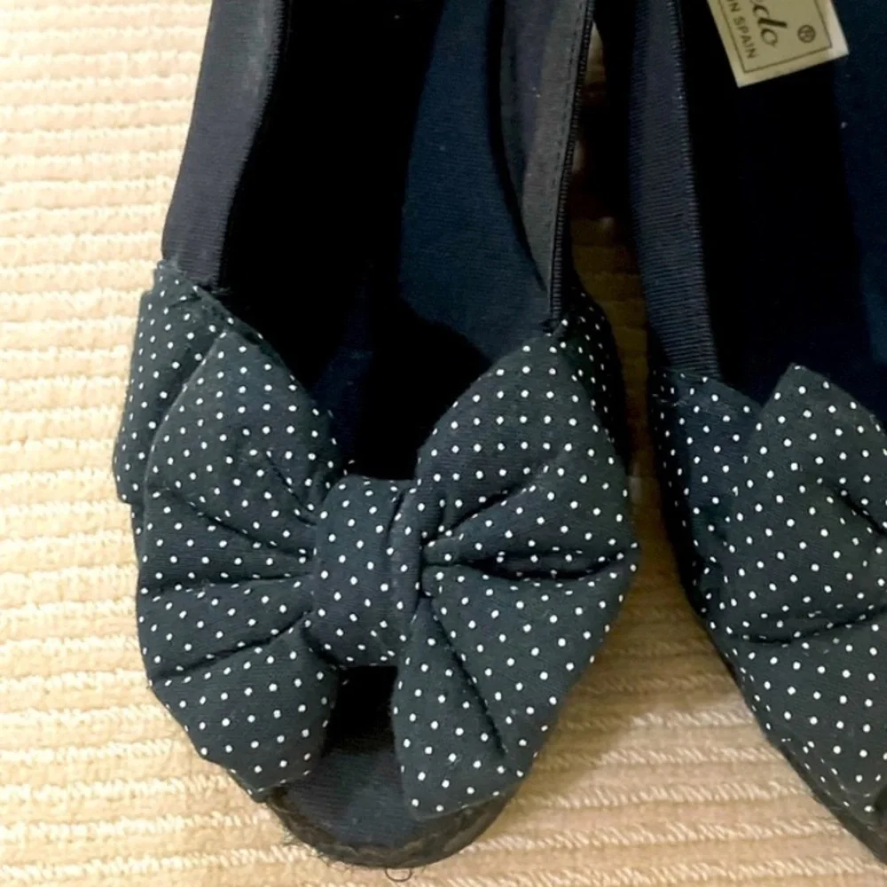 Simon Aledo Black and White  Espadrille Style Wedges
